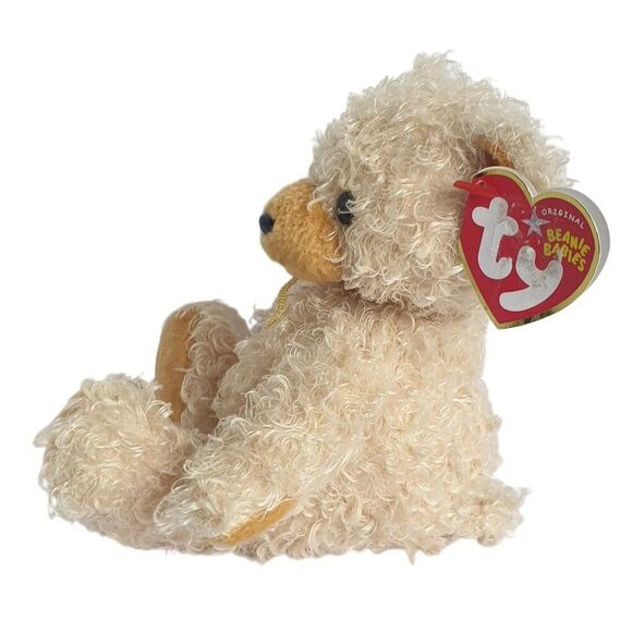 Ty Beanie Baby "Curls" Teddy Bear 7" Plush Tags 2004 Retired Ribbon Stuffed Toy - Picture 2 of 9